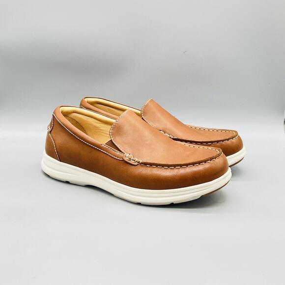 Samuel Hubbard Shoes Mens 11 Brown Leather Blue Skies Slip On Loafers Casual main image 8